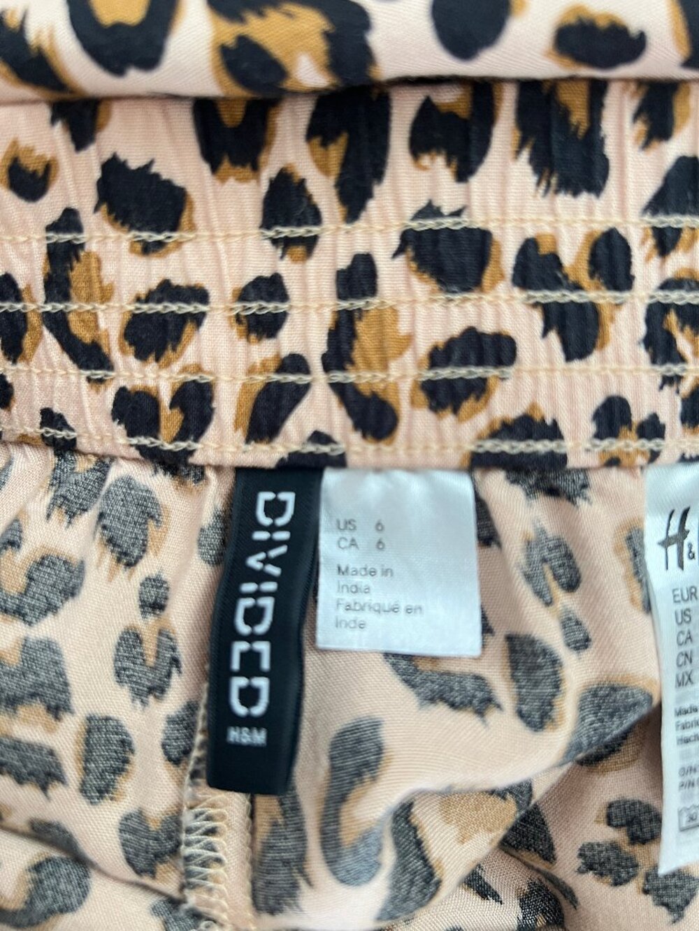 H&M Pull-on Leopard Print Pants – Elastic Waist – Wide Leg – Like New - Picture 5 of 11